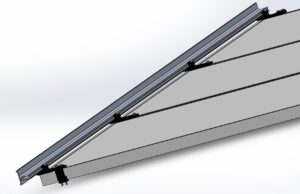 A CAD drawing of a solar snow management system called Solar SnowMax Universal